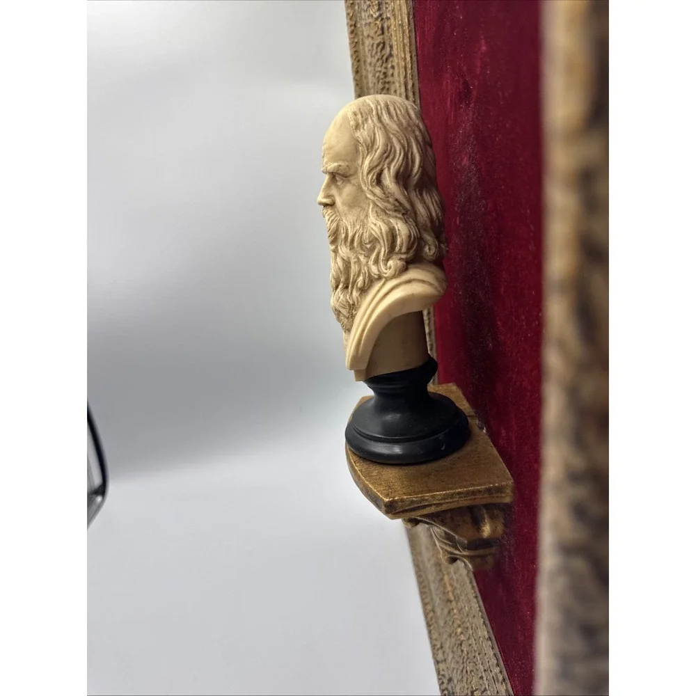 Leonardo Figurine Sculptor G. Ruggeri Made In Italy Wall Sconce Frame 19x13" - Picture 8 of 10